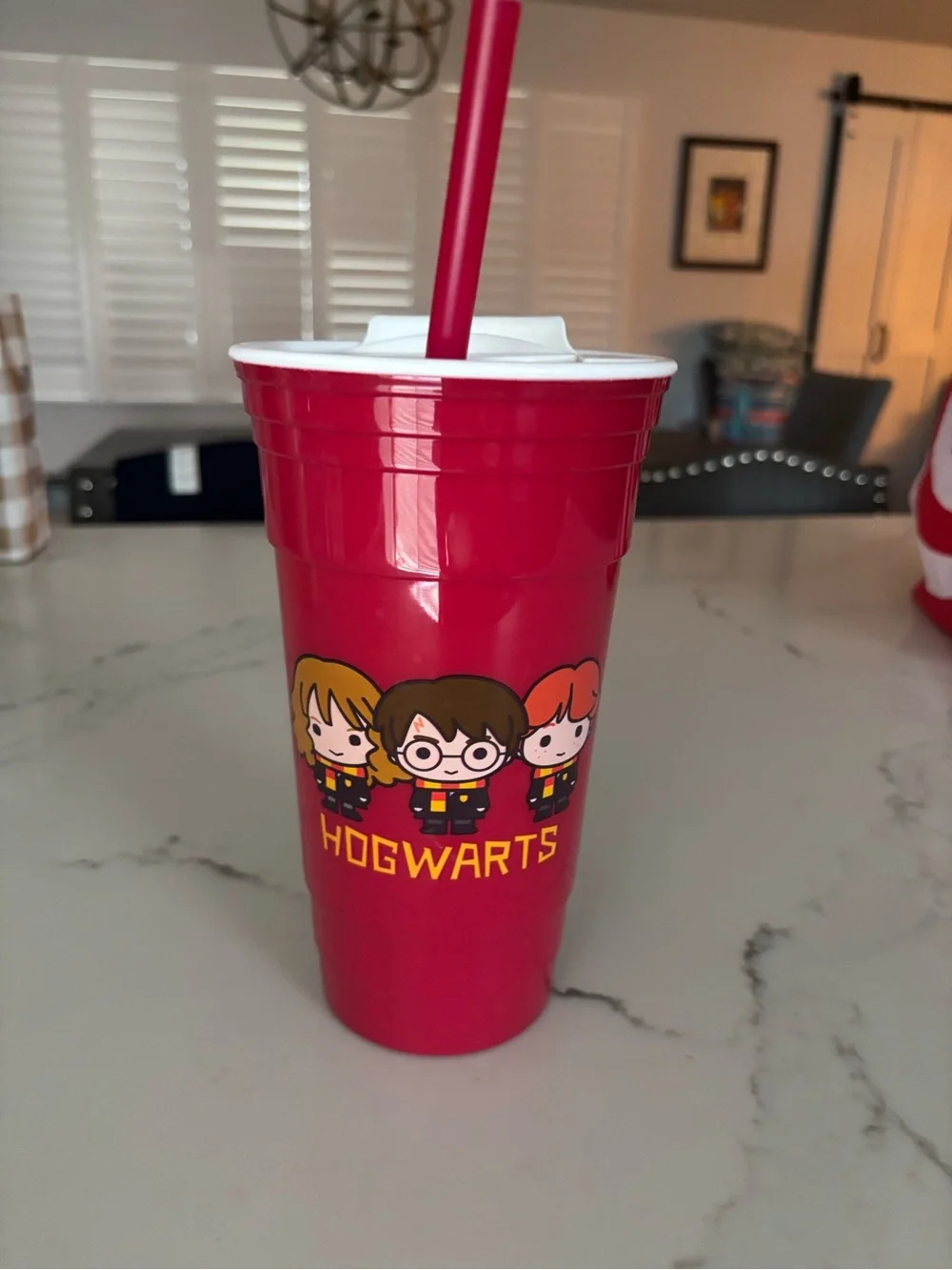 Hogwarts Travel Cup with Lid and Straw
